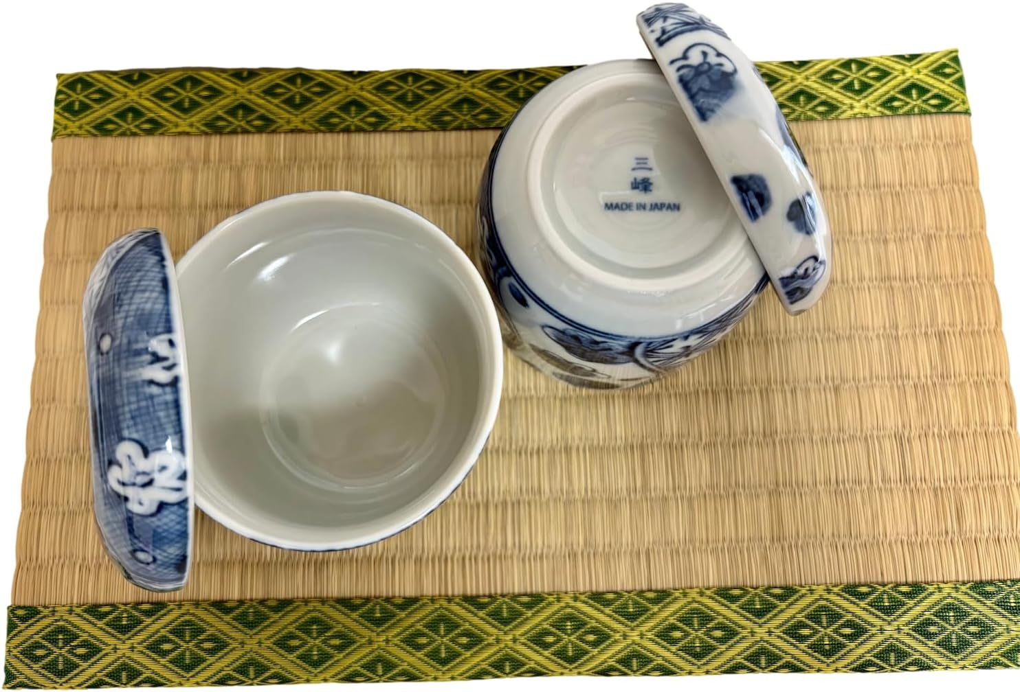 Japanese Ceramic Chawan-mushi Cups with Lid 3.39 x H3.19 Inches, 6.8 fl. Ounces, Mino Ware, Plum Flower and Shozui pattern, Set of 2 from Japan (Umeshozui) image 5