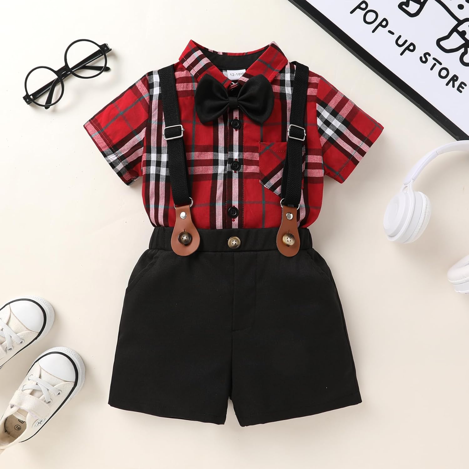 JEELLIGULAR Toddler Formal Outfit Boy Baby Suit for Summer Shirts Shorts Clothes Set