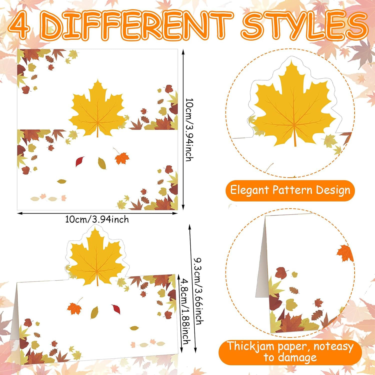 Watersay 100 Pcs Fall Maple Leaves Place Cards Autumn Thanksgiving Name Tag