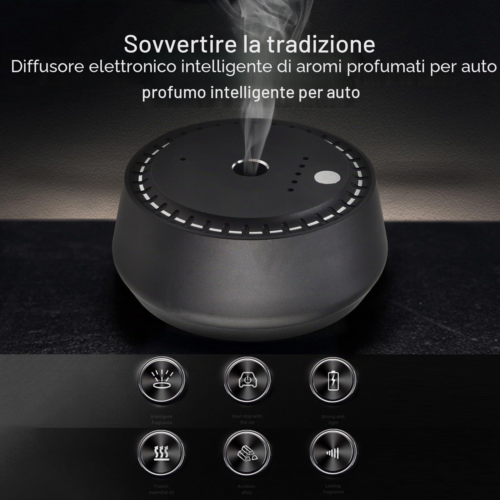 RANRAO Deodoranti per auto intelligenti, profumatori per auto intelligenti per aromaterapia, diffusori di fragranze, ricarica USB, regalo da uomo