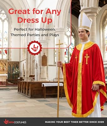 Morph, Pope Costume Men, Priest costume, Halloween Costumes for Men