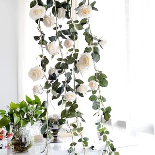 EdricShop 1.8m Artificial Flower Australian Rose Vine Wedding Ball Party Decorative Flower for House Emulational Plant - (Color: Creamy)