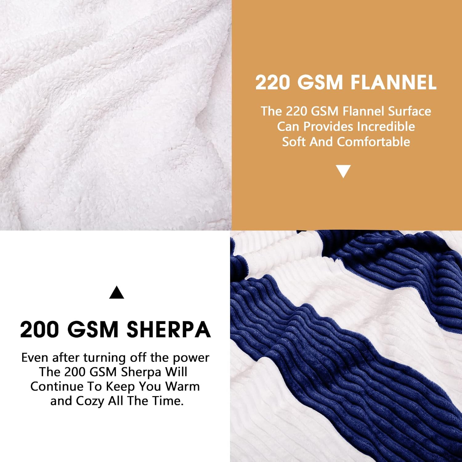 review OCTROT Heated Electric Throw Blankets, Plush Flannel Heating Electric Throw Blanket for Adults, Heated Fuzzy Sherpa Blanket Throw Electric, 10 Heat Settings & 8 Hours Auto Off, 50x62 inch, Blue