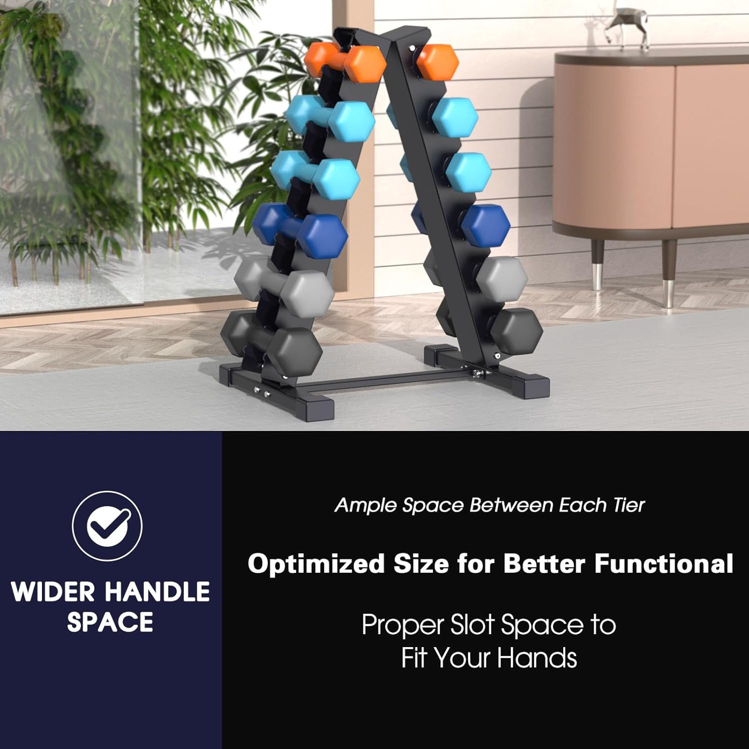 Dumbbell Rack Compact Weight Rack for Dumbbell, Kettlebell, Barbell, Heavy Duty Weight Storage Organizer