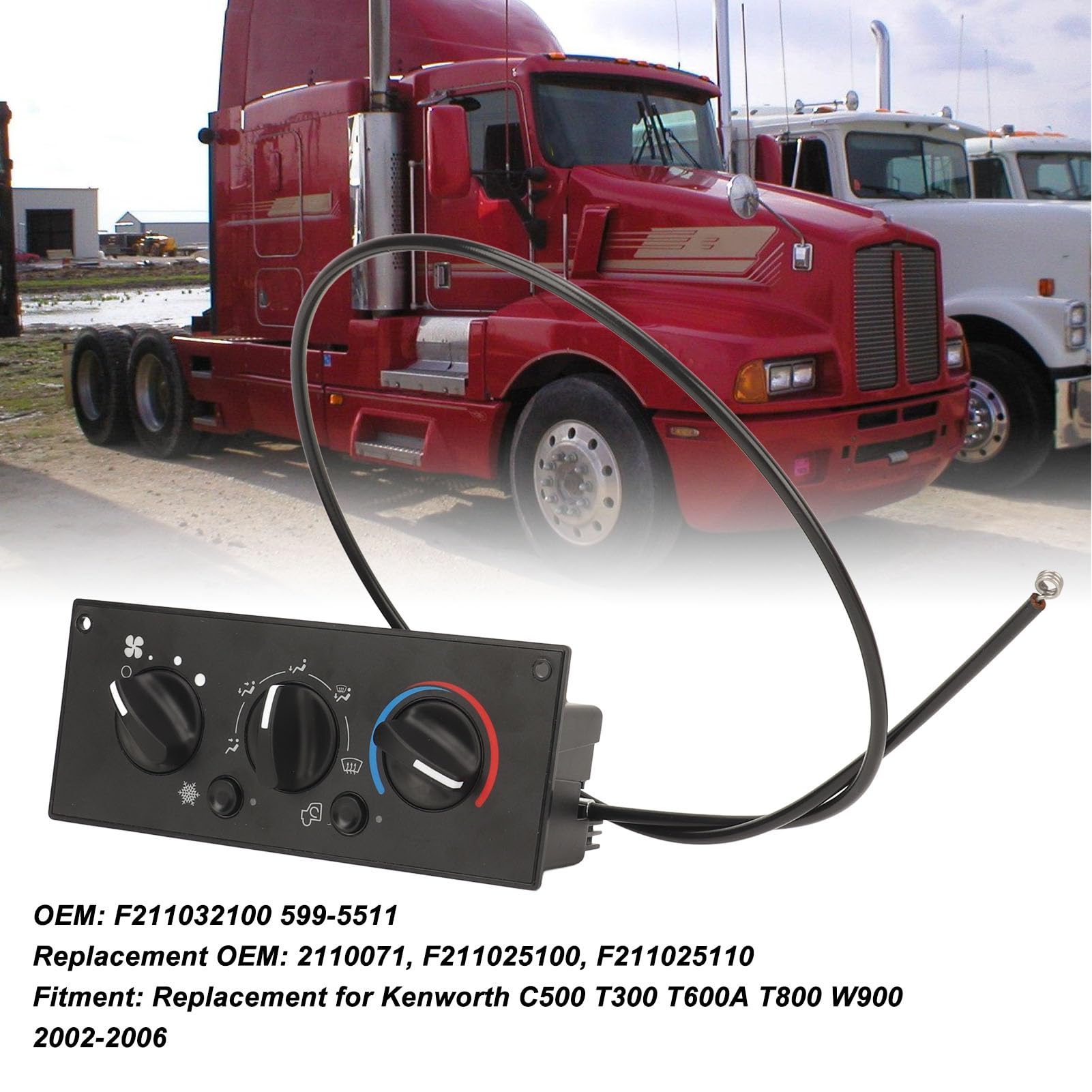 Módulo de Control de Climatización de Alta Resistencia para Coche 2110071, F211025100, F211025110 Conjunto de Control de Calentador para T300 T600A T800 W900