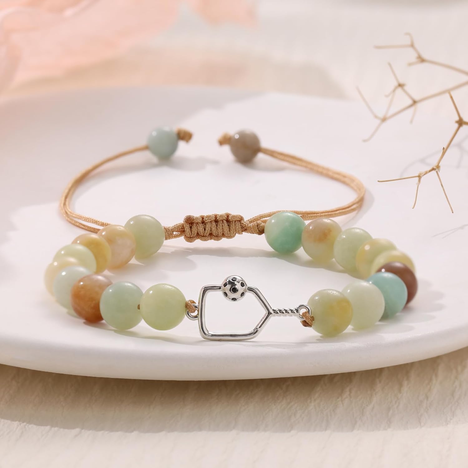 Pickleball Gifts for Women, Gifts for Pickleball Lovers Pickleball Bracelets Natural Stone Beaded Bracelets Mothers Day Birthday Pickle Ball Gifts for Women Handmade Jewelry - Image 4