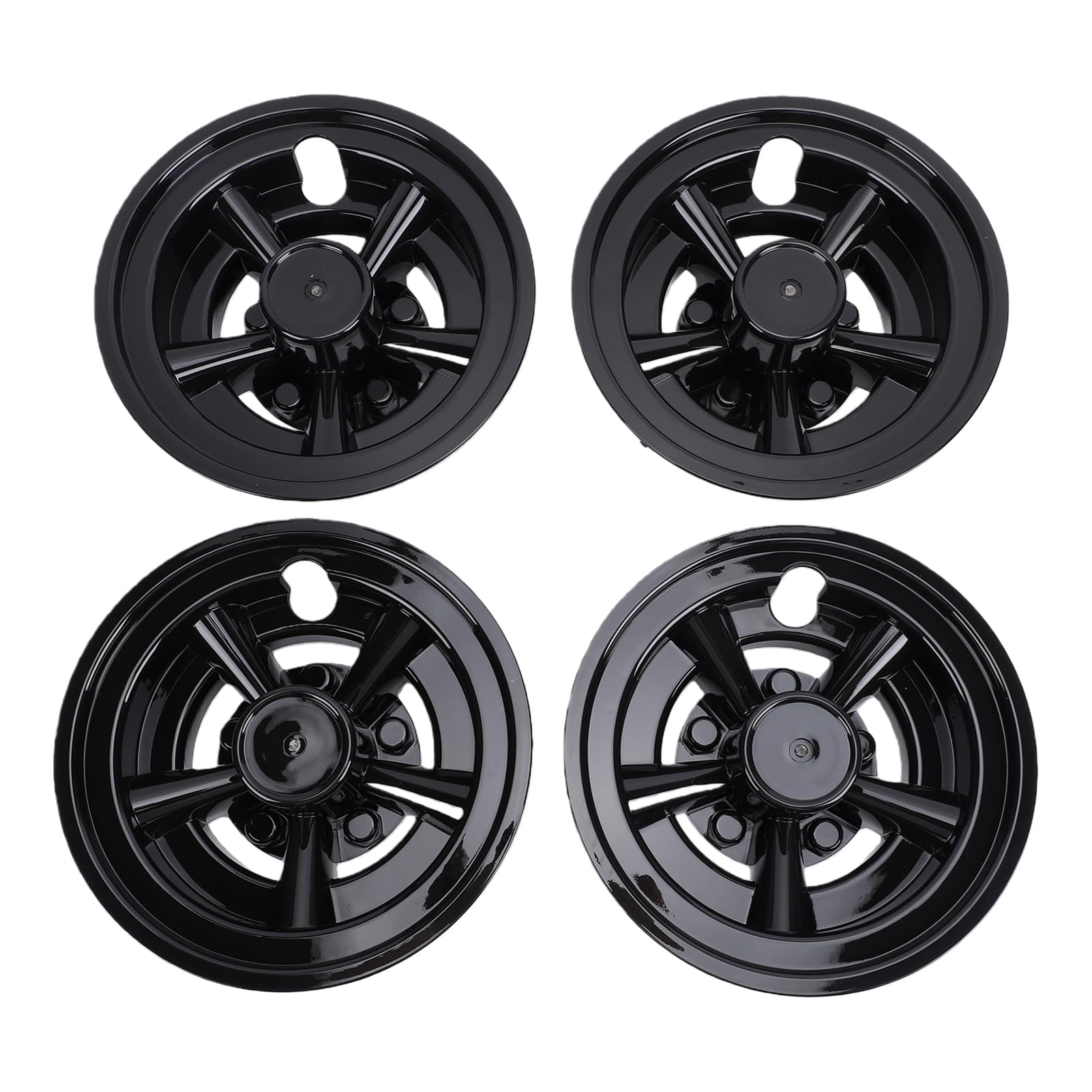 Paquet de 4 Couvercles de Moyeu de Roue de Chariot de de 8 Pouces, Remplacement de Capuchon de Moyeu de Chariot de Noir pour Voiture de Club E Z GO, avec Conception à Clipser