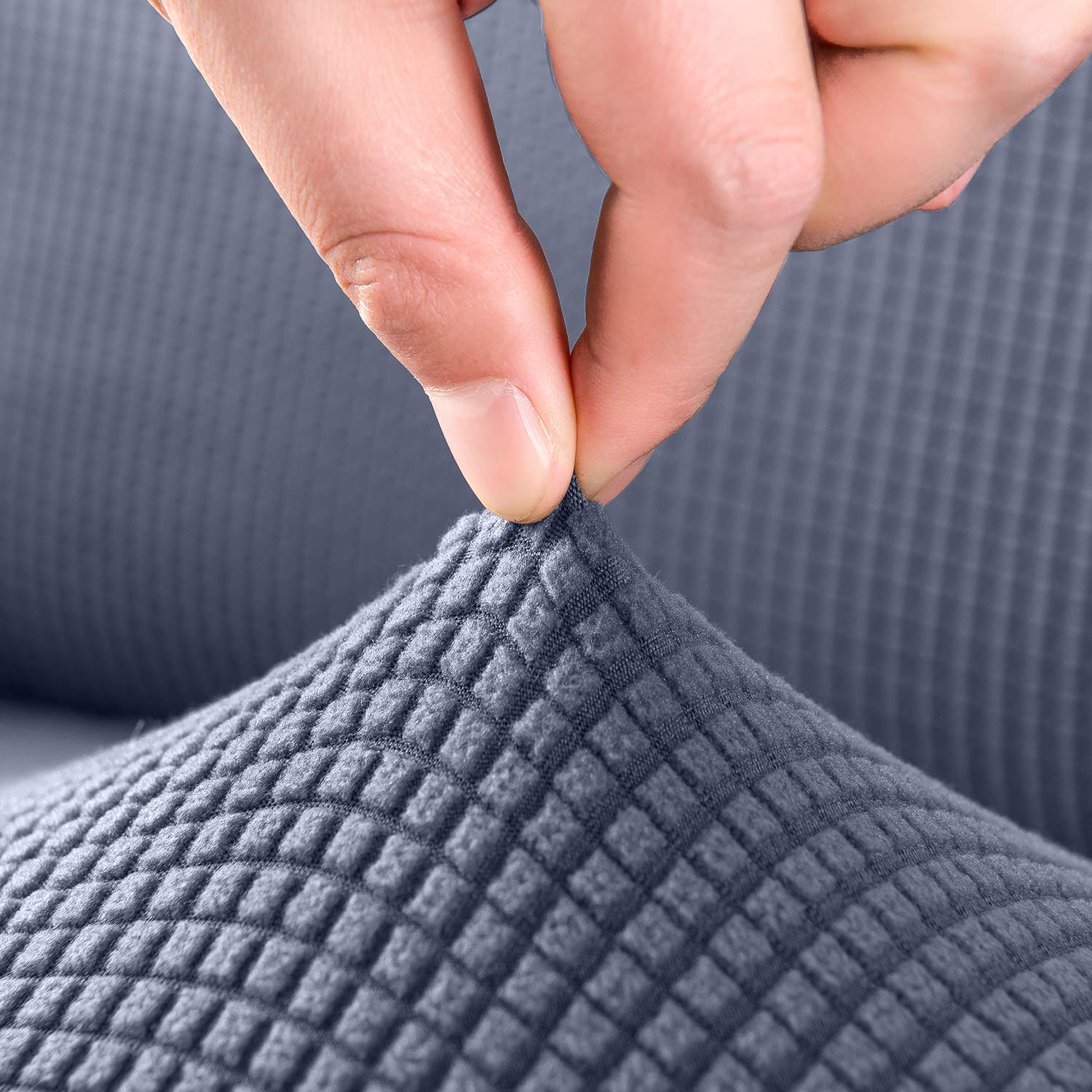 PETCUTE Funda de sofá Clic clac elástica Funda Sofa sin reposabrazos Funda de sofá Cama Gris Oscuro