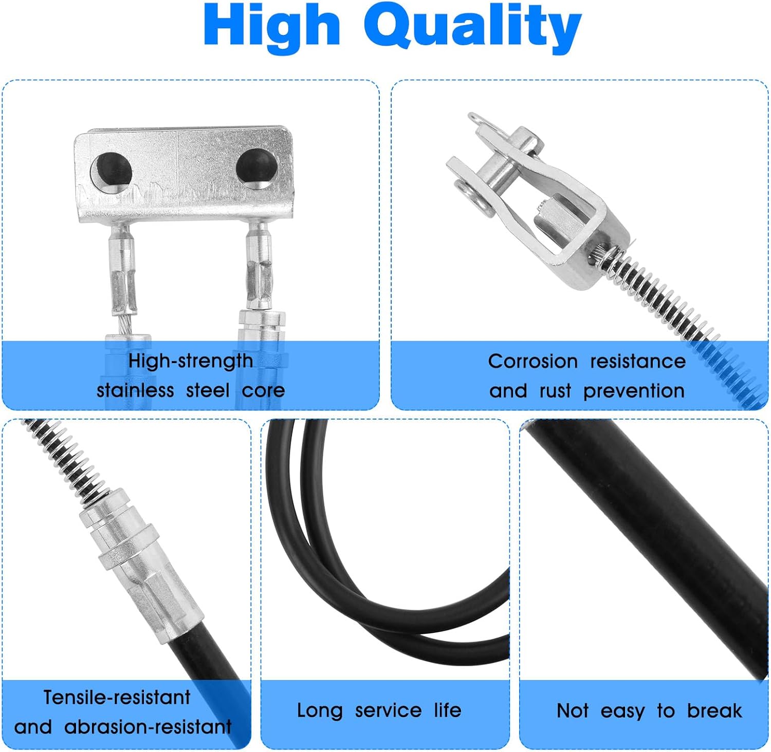 EZGO Golf Cart Brake Cable for 1994-2008 EZGO Medalist Brake Cable & EZGO TXT Brake Cable Set 70716-G03 70273-G03 70969-G03