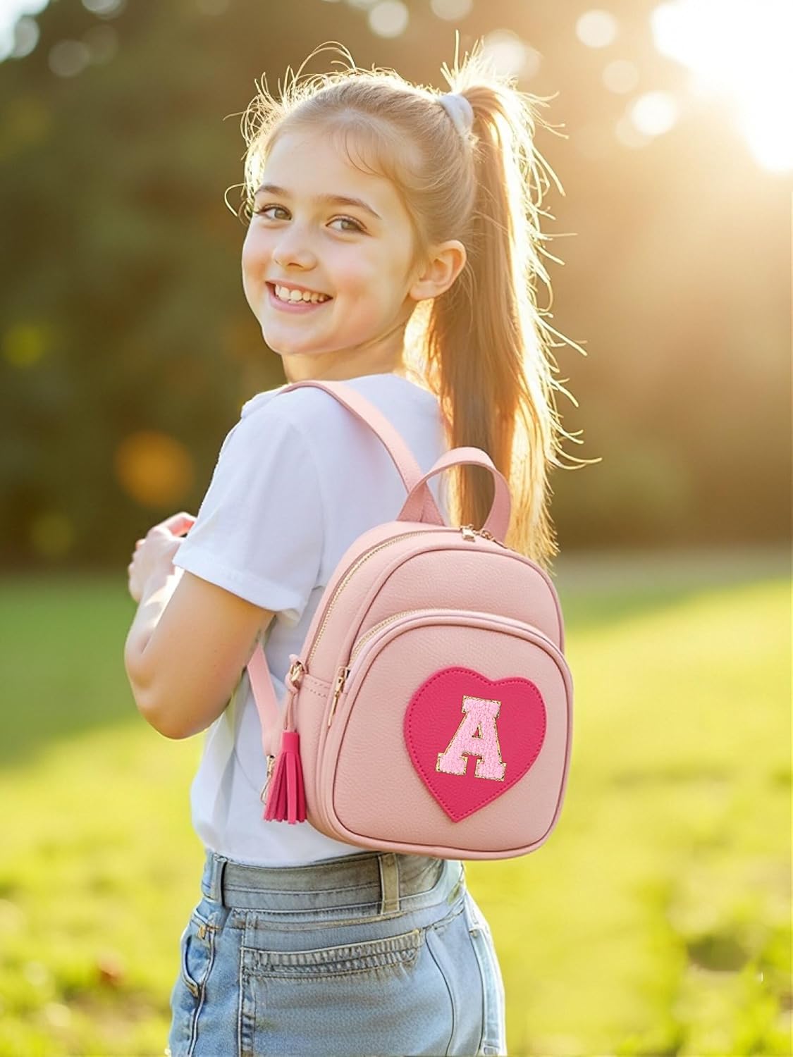 Mini Backpack for Girls Teens Women, Cute Kids Small Heart Backpack Purse Gift - Image 2