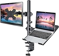 Vista 11 de Soporte de montaje para monitor RGB y portátil con 3 puertos USB, carga y transferencia de datos USB, soporte ajustable para laptop de 13 a 32