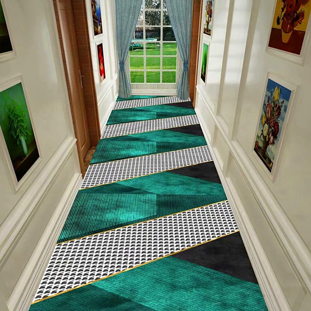 Można prać w pralce zielony dywan, dywany do salonu, sypialni i przedpokoju, 60 cm/80 cm/100 cm/120 cm szerokości (rozmiar: 100 x 600 cm)