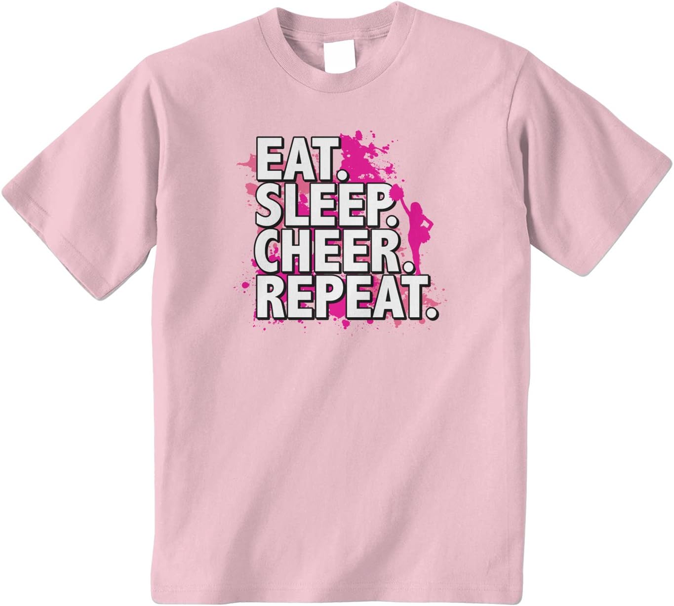 Threadrock Big Girls' Eat Sleep Cheer Repeat Youth T-Shirt