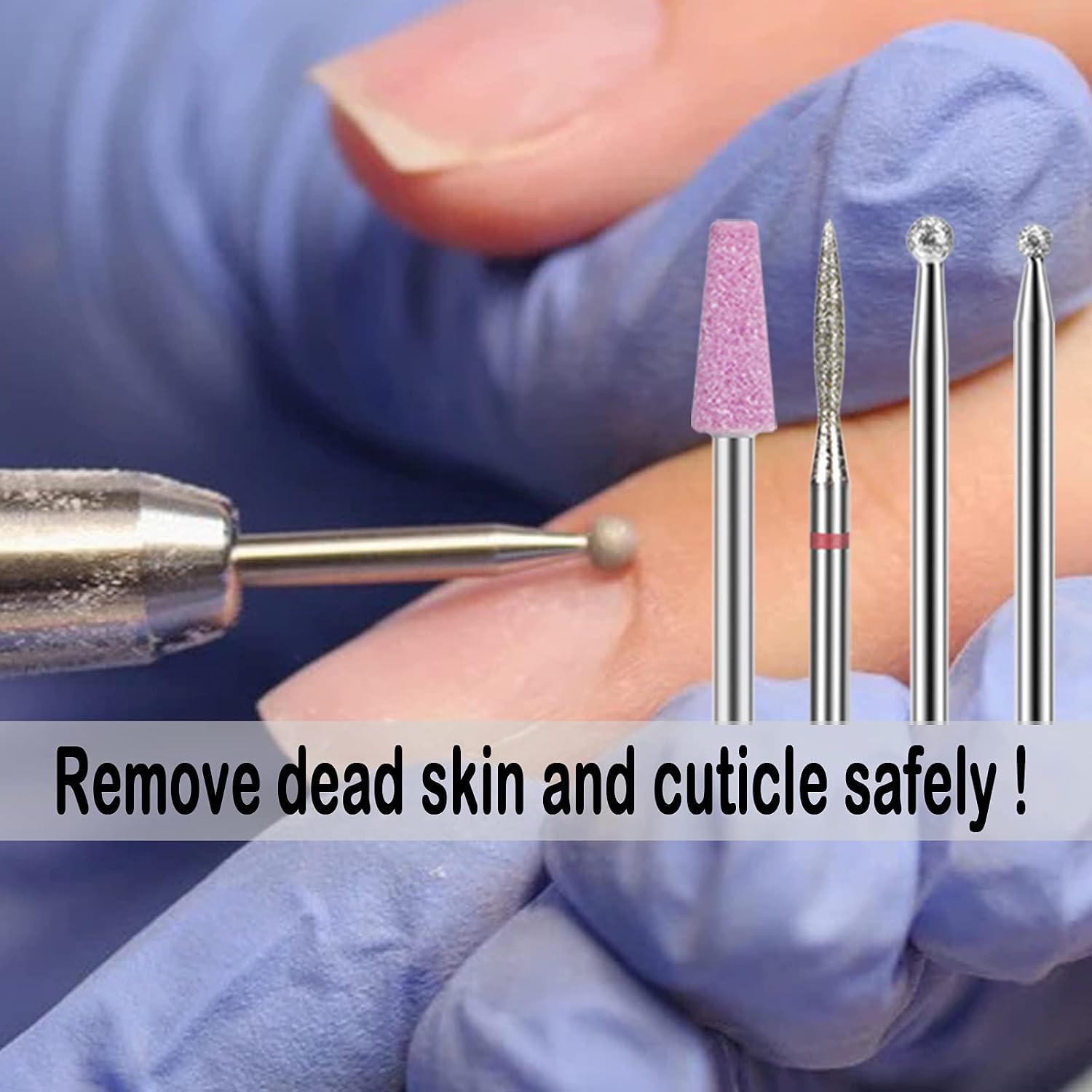 NIACONN 10pcs Nail Drill Bits for Acrylic Nails - 3/32 Ceramic Nail Drill Bit Set Professional Efile Bits for Nails Cuticle Remover Manicure Pedicure