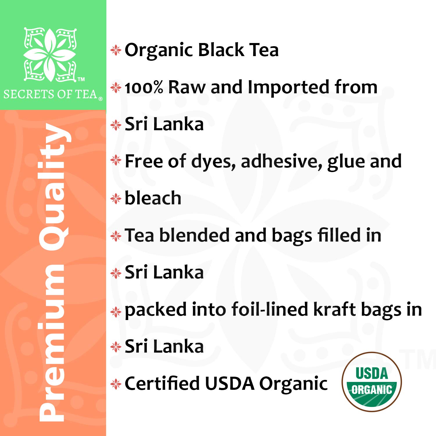 Secrets of Tea English Breakfast Ceylon Black Tea, 100 Ct image 3