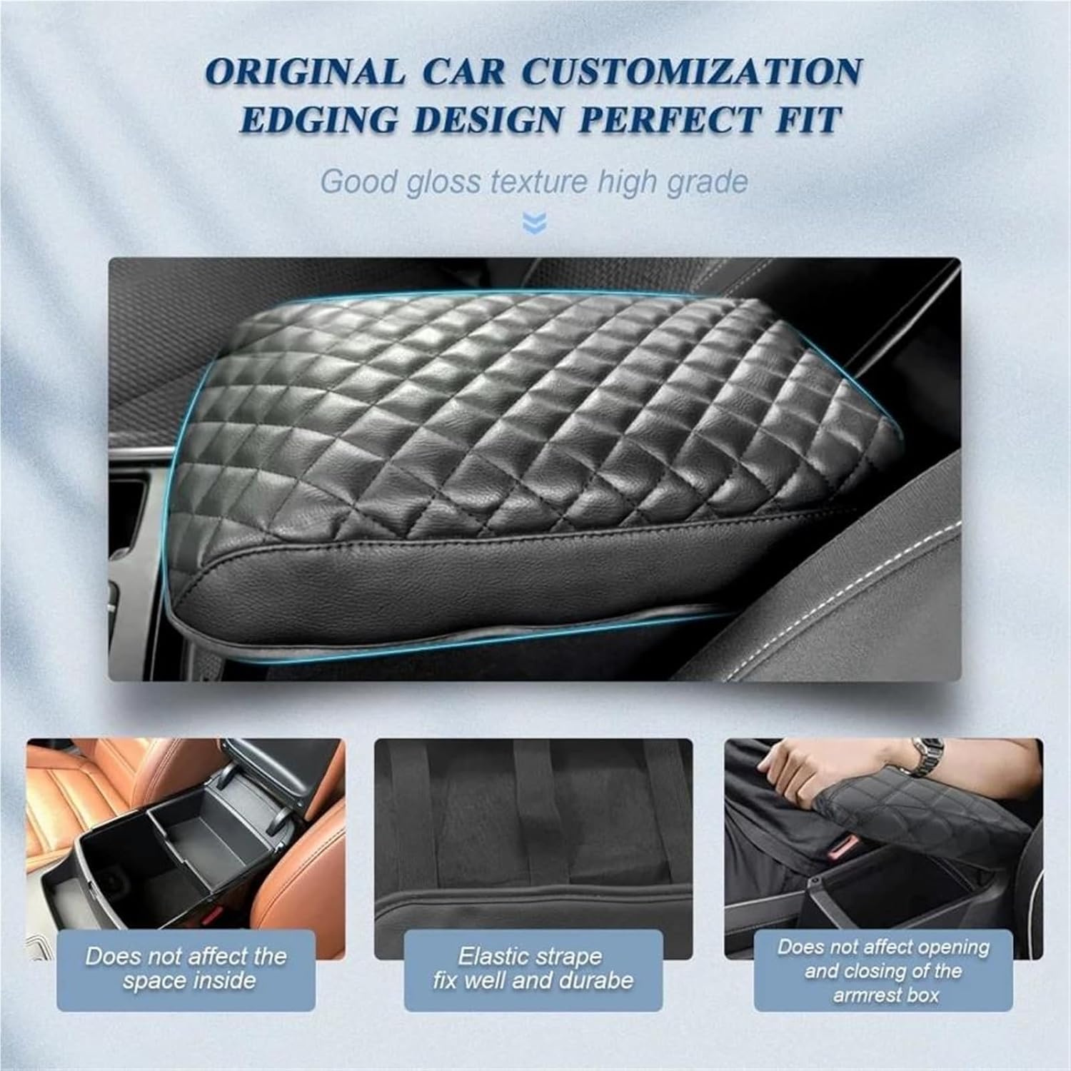 Armrest Box Protective Cover Car Center Console Armrest Pad Console Cover Armrest Protective Cover PU for 5/6/7 Seat 2021-2025