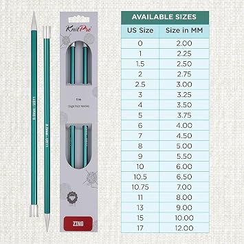 KnitPro Zing Single Pointed Needles 14 (35cm) | US Size 11 (8mm)