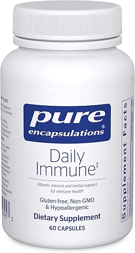 Pure Encapsulations Daily Immune  Fórmula inmune integral con vitaminas, minerales y apoyo a base de hierbas  60 cápsulas*