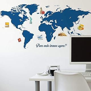Adesivo de Parede Mapa Mundo Afora