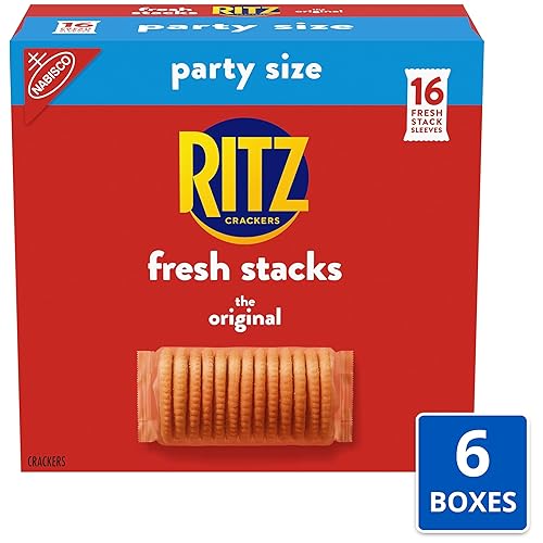 Miniatura 4 de RITZ Fresh Stacks galletas originales, aperitivos de viaje a granel, tamaño de fiesta, aperitivos escolares, 6 cajas (96 paquetes de aperitivos