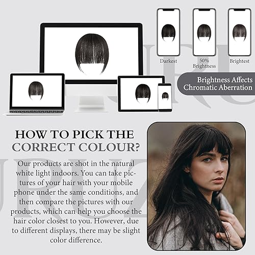 Miniatura 6 de Extensiones de cabello con clip de cabello 100% humano, extensiones de cabello con clip de flequillo, flequillo con clip, flequillo de clip en el