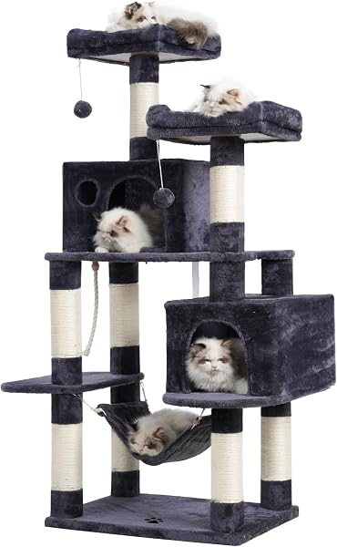 Hey-brother Large Multi-Level Cat Tree with Plush Condos