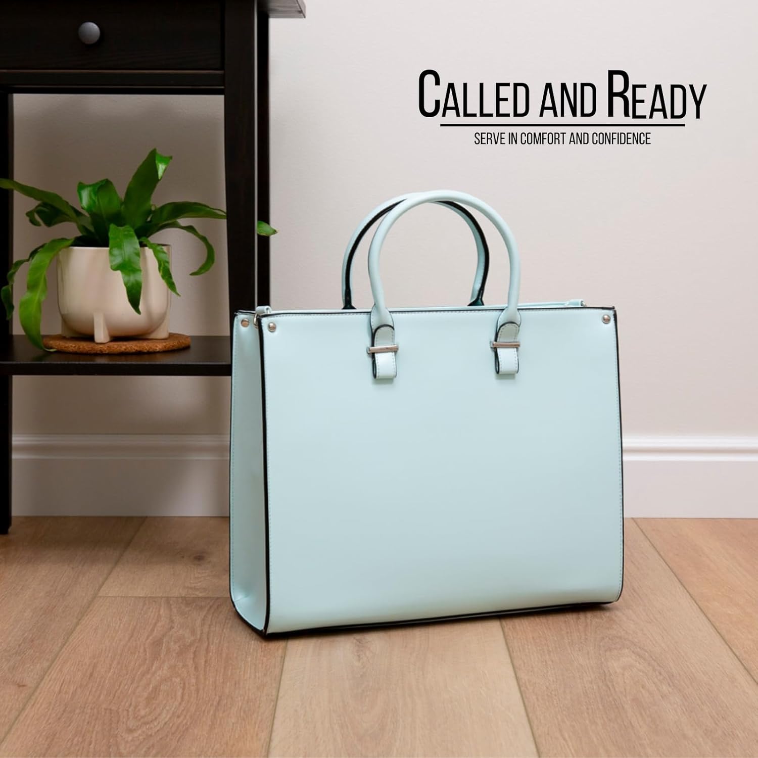 Oversized Temple Bag for Women | Spacious & Sturdy | Separate Shoe Pocket | Multiple Compartments Keep Clothes Organized | Fits Most Temple Lockers | Stylish Robin Egg Blue - Image 8