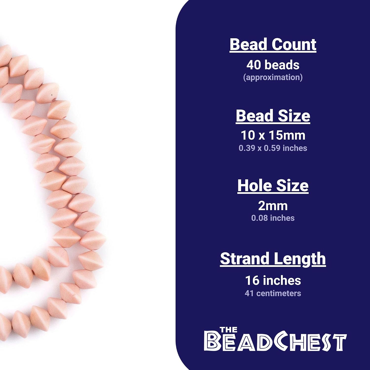 The Bead Chest Pink Bicone Natural Wood Beads (10x15mm): Organic Eco-Friendly Wooden Bead Strand for DIY Jewelry, Crafts, Necklace and Bracelet Making