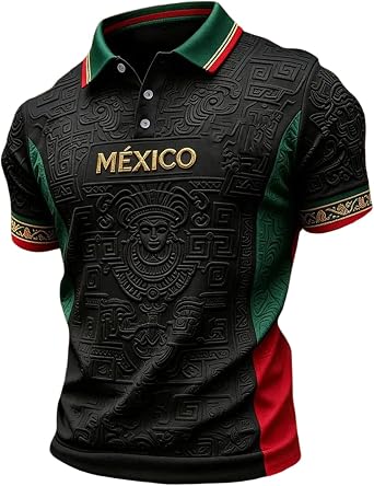 COTECRAM Mexico Jersey for Men World+Cup Mexican Fans Jersey Shits Short Sleeve Polo Graphic Sport Tee