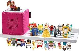 Magnetic Shelf for Tonies,Compatible with Toniesbox 1 and Toniesbox 2 Tonie Box Shelf for Creative 30-36 Figures Pine Wood Tonie Storage for Children's Bedroom & Playroom(White)