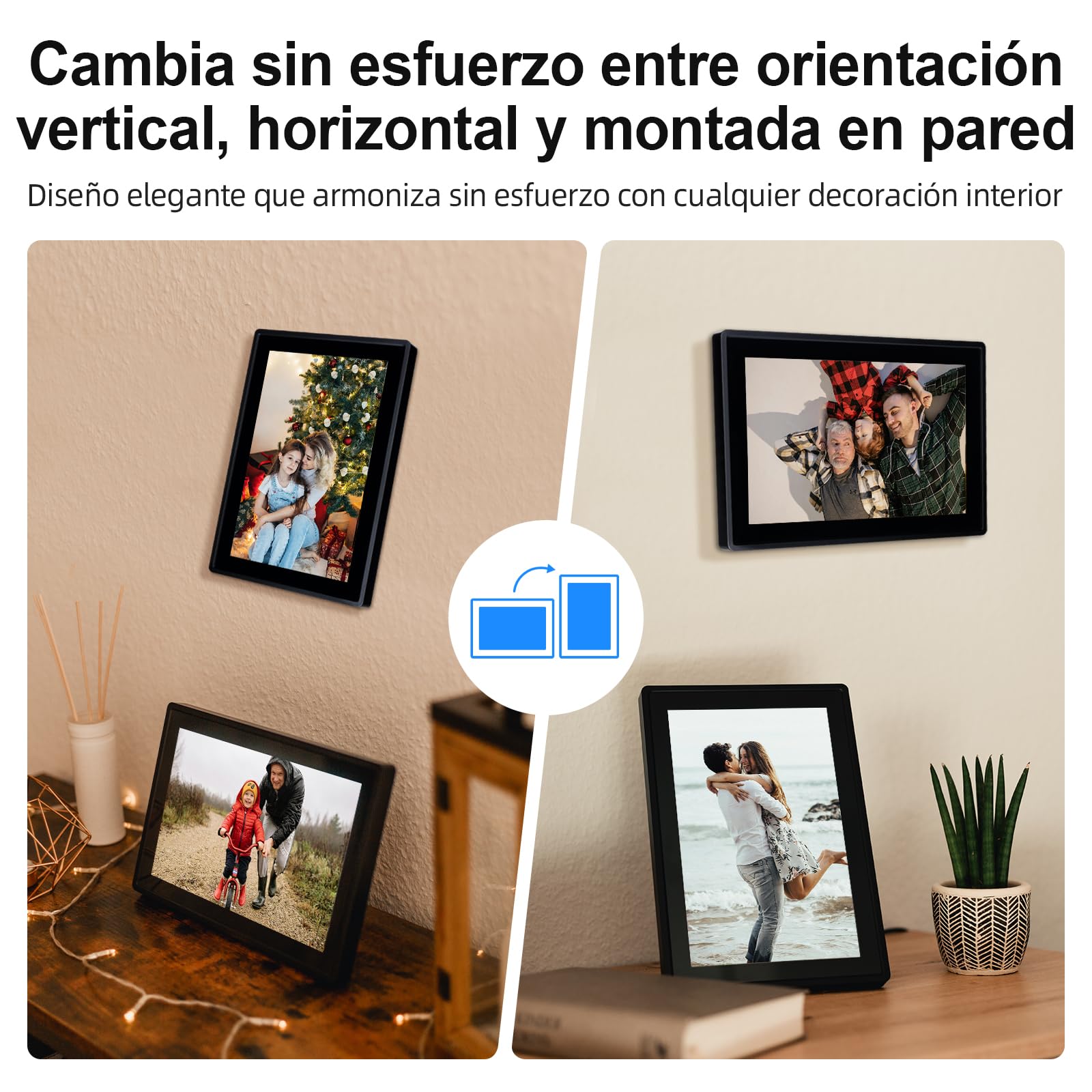 Rollei Smart Frame WiFi 100 en Negro. Marco de Fotos Digital de 10.1 Pulgadas con función WiFi para Reproducir Tus Fotos y vídeos con Sonido