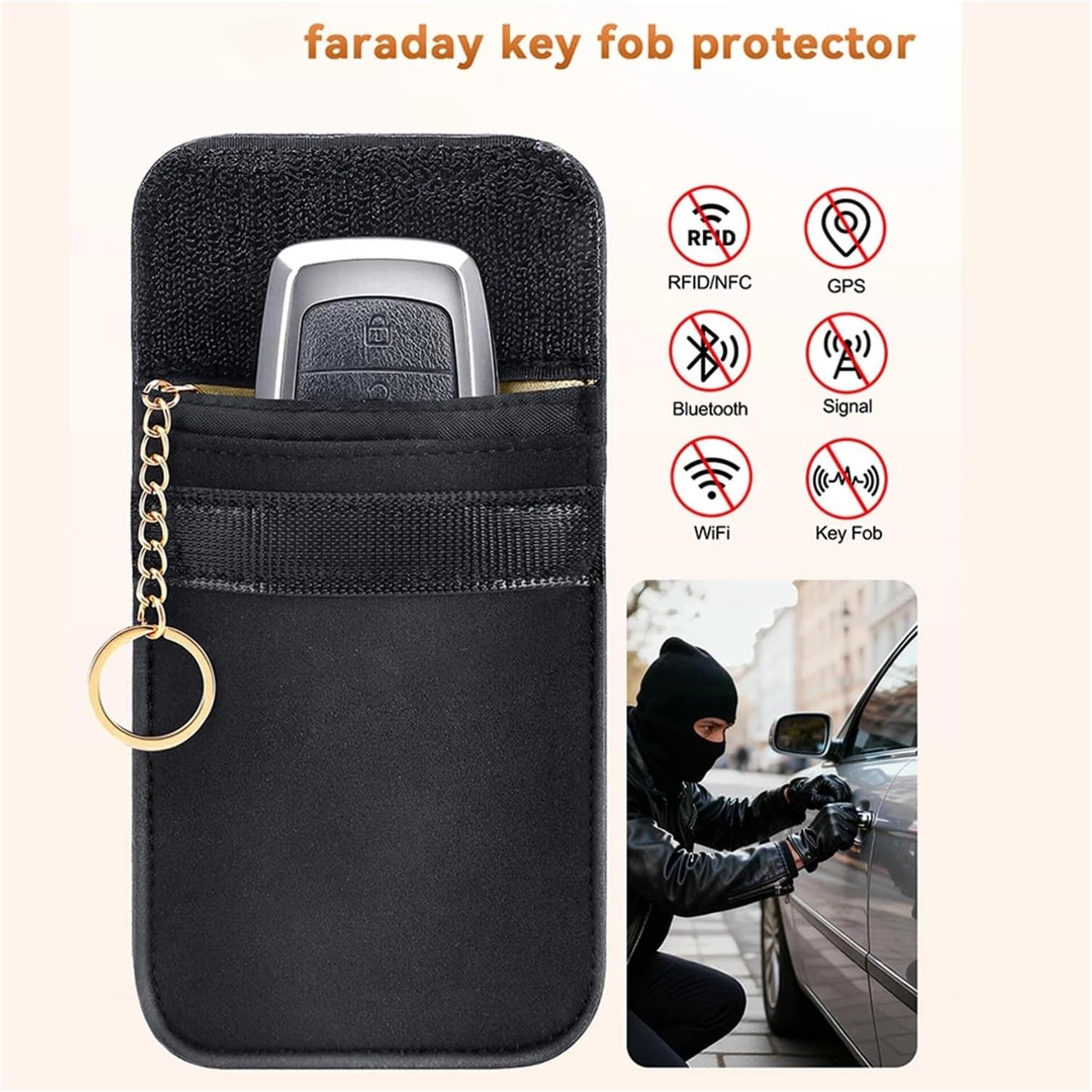 Key Signal Shielding Bag Compatible Faraday Cage Remote Control Anti-Theft Pouch Keyless Rfid Package(1PC)