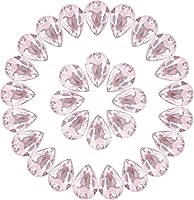 Vista 12 de 100 diamantes de imitación de lágrima de cristal con parte trasera de punto burdeos para manualidades, fabricación de joyas, 0.512 x 0.709 in