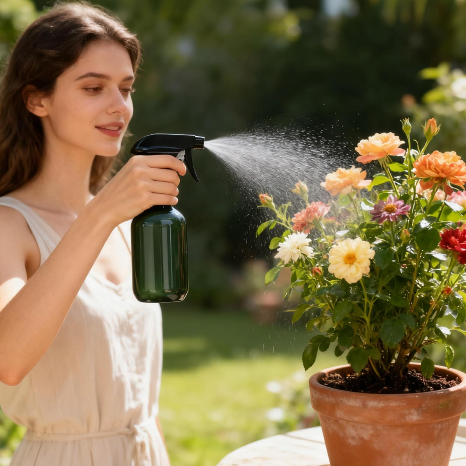 3 Pz Spruzzino Nebulizzatore Capelli, 500ml Nebulizzatore Acqua, Bottiglia Spray Vuota, Flacone Spray Bottle Spruzzino Capellio, Spruzzatore Giardino, con 3 teste di pompaggio e 1 imbuto (verde)