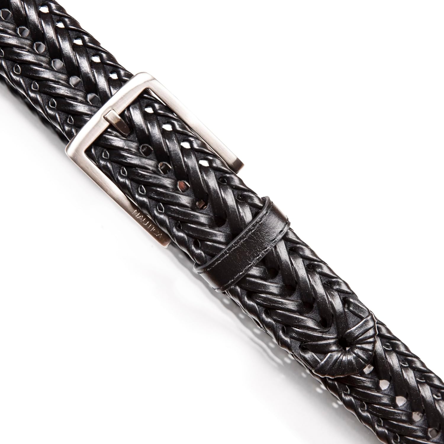 Nautica Men's Casual Leather Belt | Everyday | Classic | Pants | Jeans | Khakis | Chinos | Metal Buckle