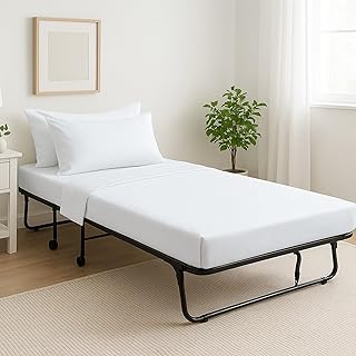 Cottingon 4 Pc Cot Sheets 33"x75" Set, 100% Egyptian Cotton, Perfect for Rollaway Beds, Narrow Twin, Camping, Cot Size, Rv Bunk, Guest Bed Replacement 7" Deep Mattress, White Solid