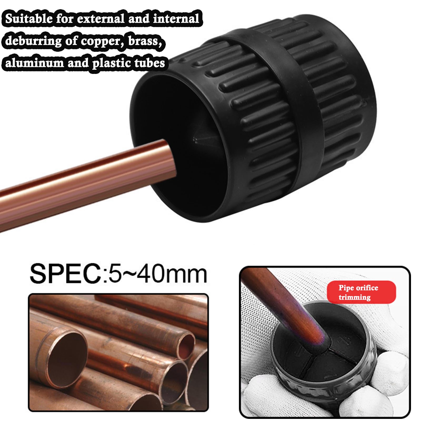 Iordan 1 Strumento Sbavatore Per Tubi In Rame E PVC - Alesatore Interno/Esterno Con 4 Lame In Acciaio, Colore Verde