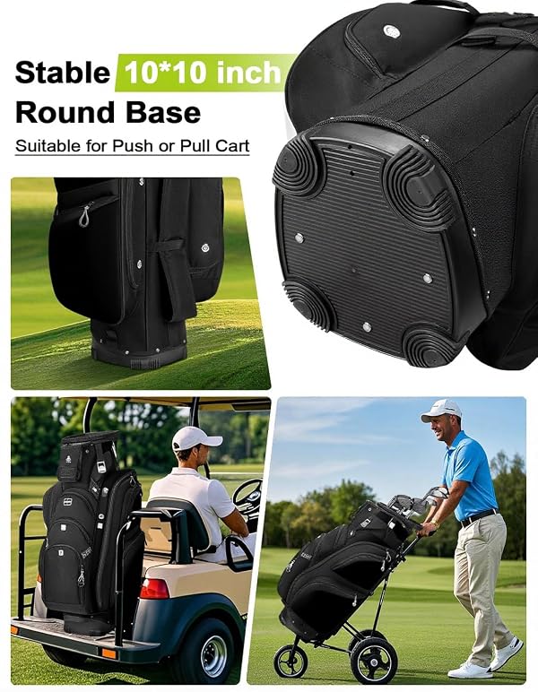 Vancropak Golf Bag, Golf Cart Bag with 15 Way Divider Top, USB Charging Port, Waterproof Padded Rain Cover, Shoe Pocket, Cooler Pocket, Tracker Slot, Umbrella Holder, Black by Vancropak - Image 5