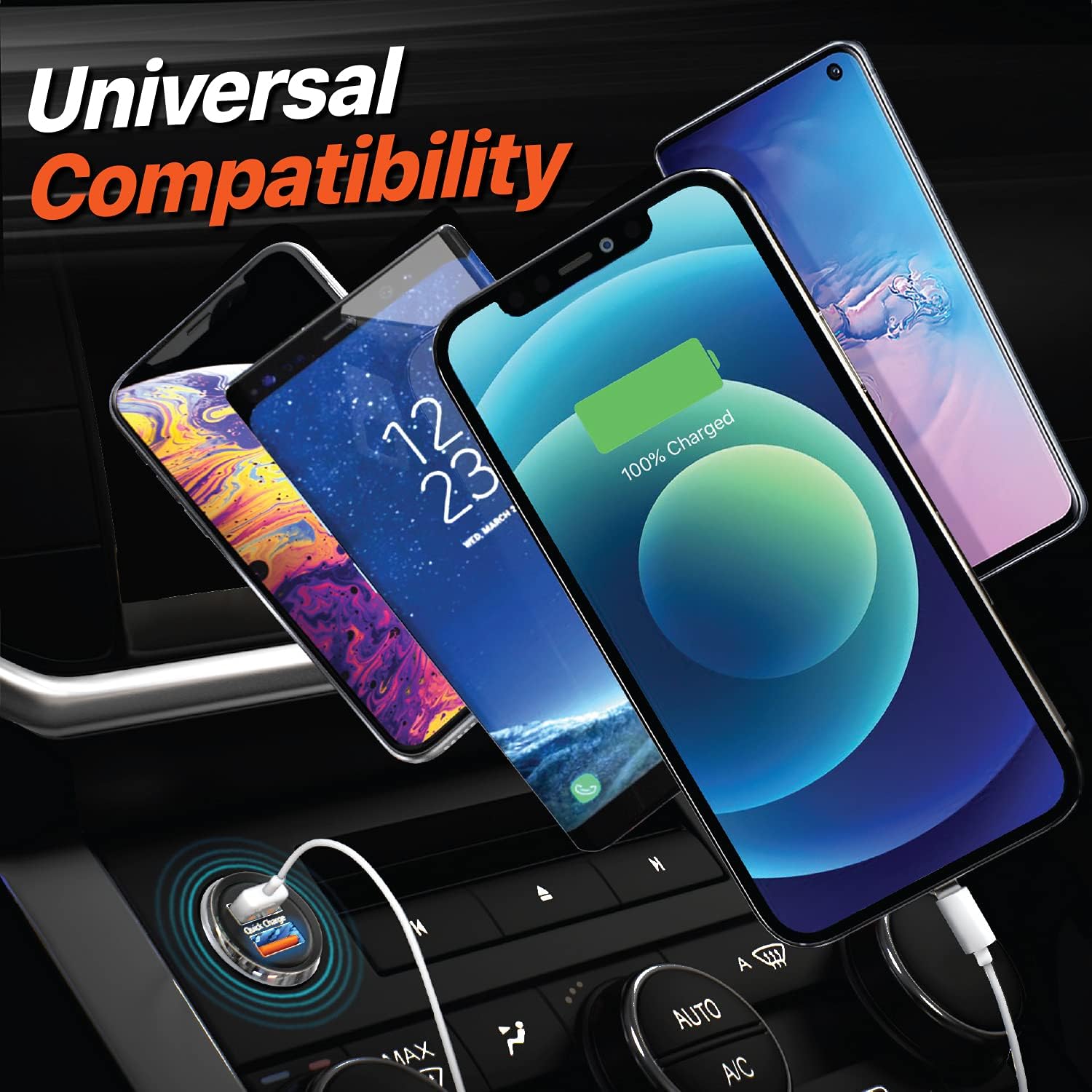 Car Charger Quick Charge 4.0 Dual USB 5A/30W Fast Car USB Charger Adapter 3A + Smart IC 2.4A - Compatible with Any iPhone/iPad/Samsung Galaxy S10 S9 S8 S7 S6 Note LG Nexus by BESTRIX (x2)