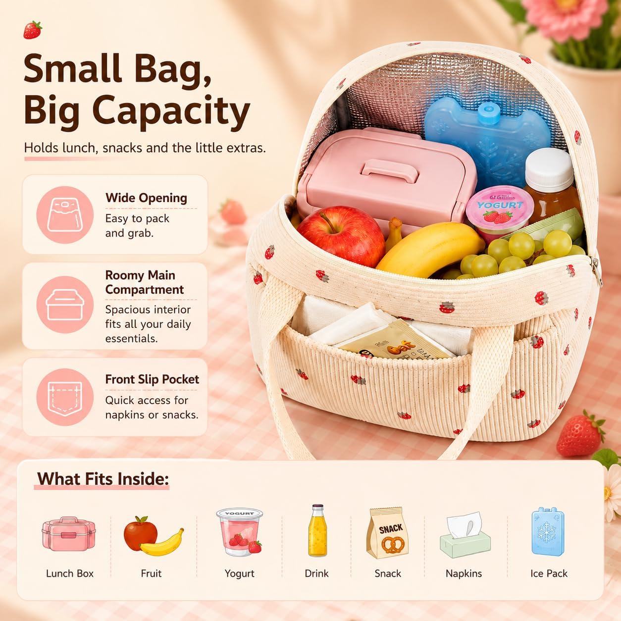 Bluboon Lunch Bag Women Men Cute