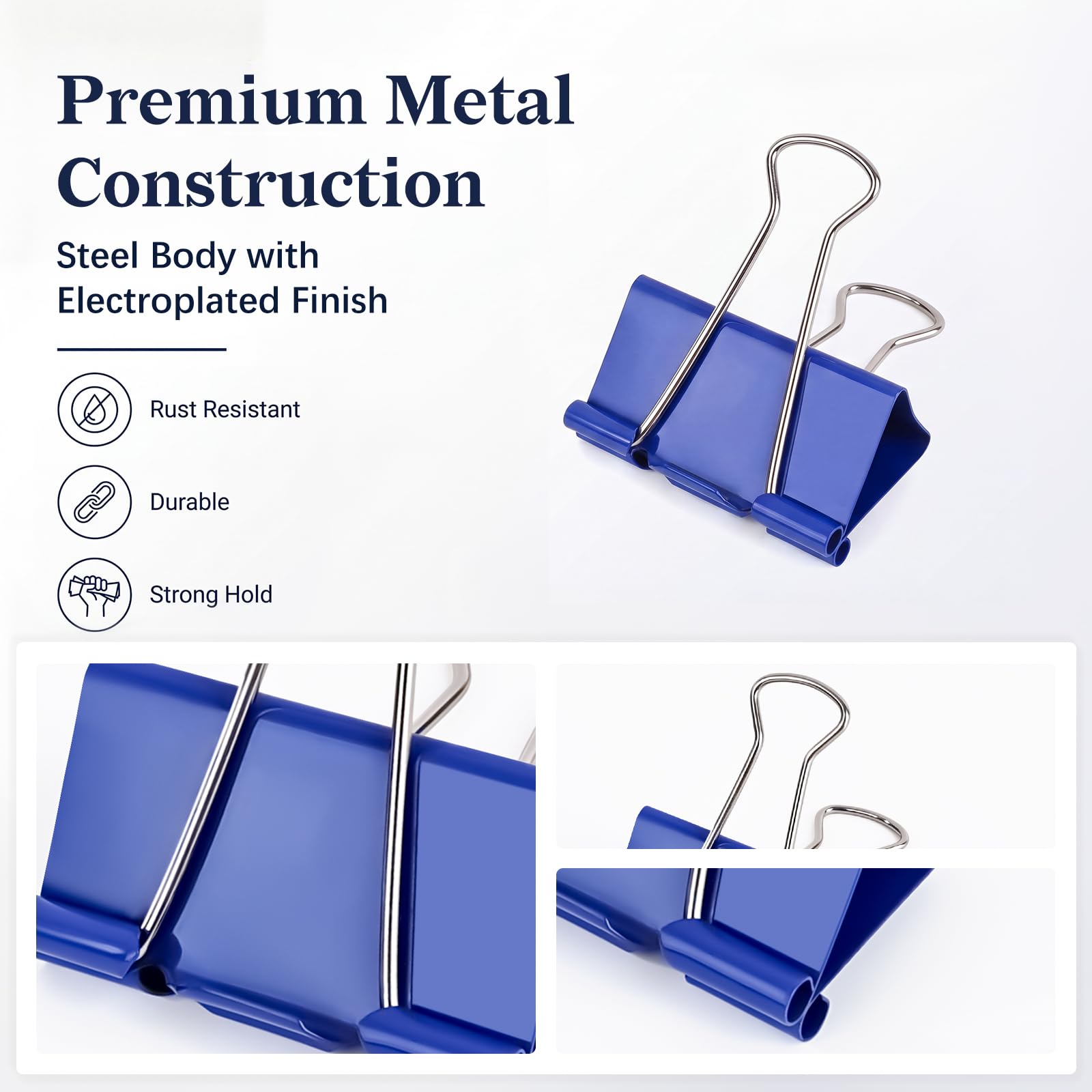 Temiary 138 clip per raccoglitore, 6 misure assortite, con contenitore, blu