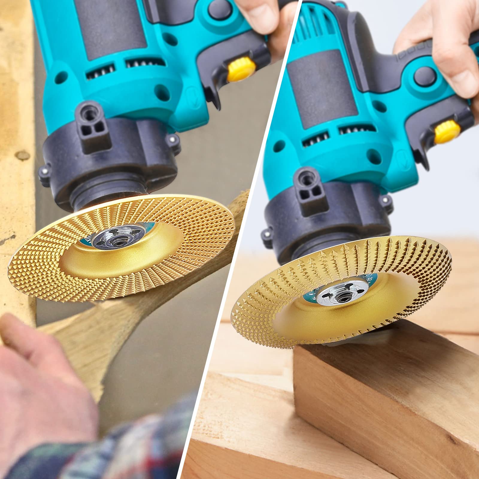 Disques Abrasifs Bois 125mm DAXIEFOO Jeu de 4 Disques Abrasifs, Disque de Sculpture sur Bois pour Meuleuse d'angle, Disques de Sculpture, Disque de Coupe, Disque de Meulage