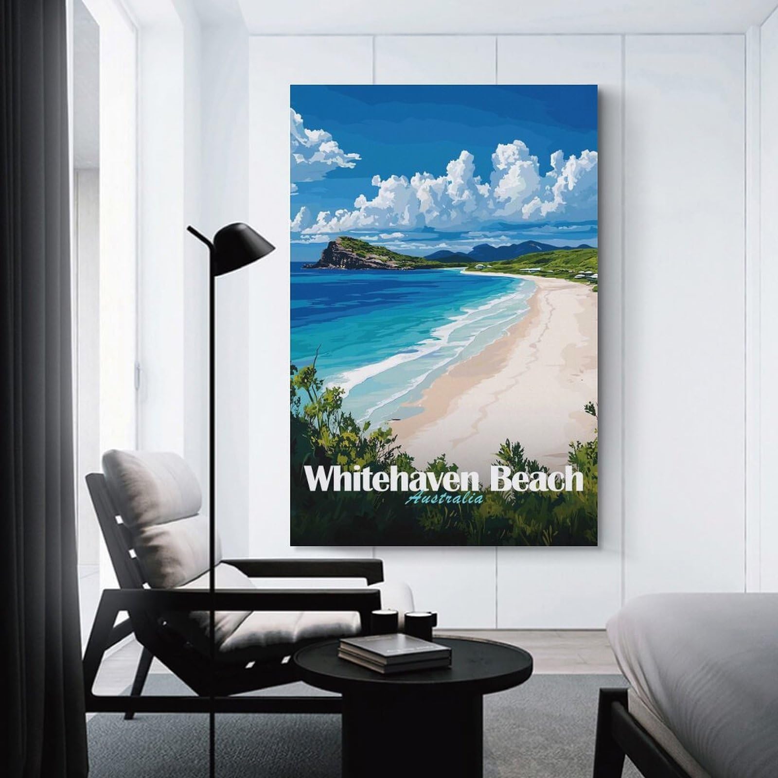 Junmoney Whitehaven Beach, Australia Wall Art Print, 24x36inch(60x90cm), for Front Hall, Corridor Or Welcome Spaces, Wall Decor to Refresh Empty Corners