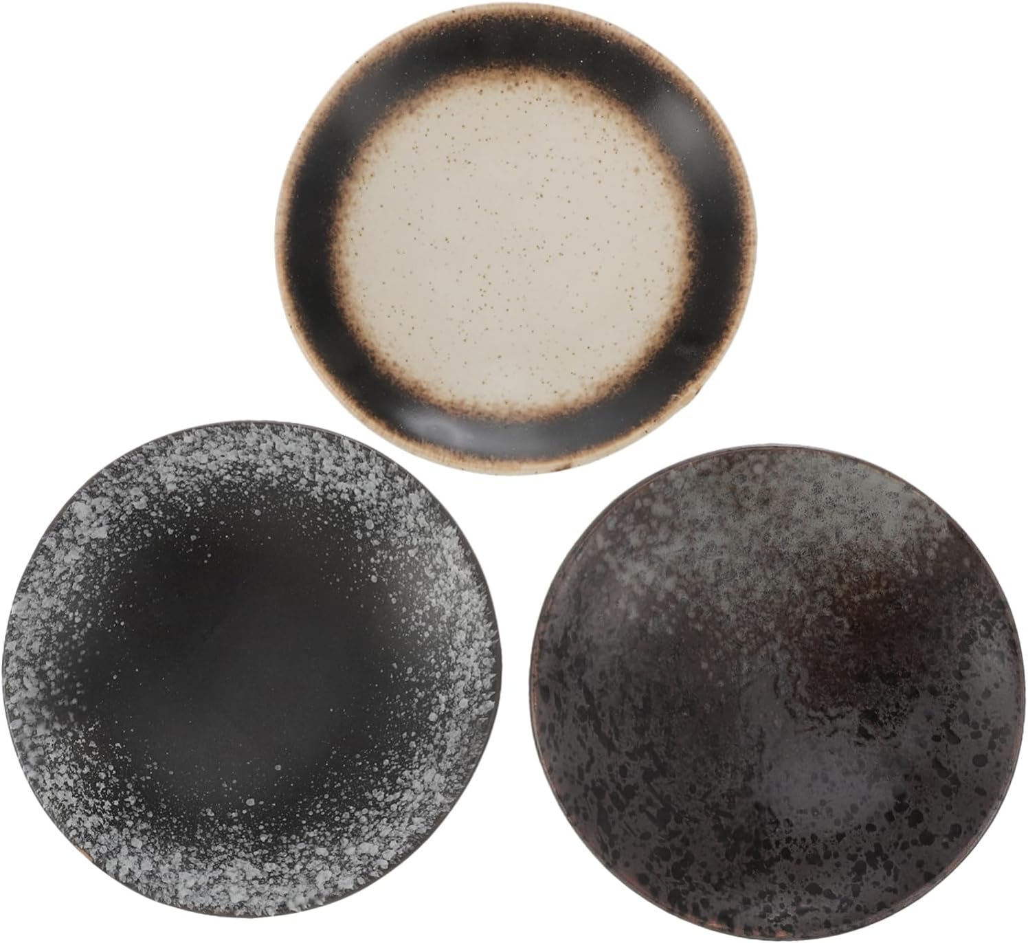 3pcs Ceramic Sauce Dishes Flavor Tray for Appetizers for Home Restaurant Use Smooth Easy-clean Surface for Seasoning and Dipping Sauces