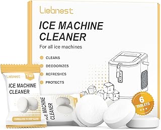 Ice Maker Cleaner Tablets, Ice Machine Cleaner Descaler Compatible with Frigidaire, Opal, GE Profile, Kitchenaid, Remove Hard Wate & Odor-Free, 6 Pack