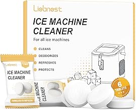 Ice Maker Cleaner Tablets, Ice Machine Cleaner Descaler Compatible with Frigidaire, Opal, GE Profile, Kitchenaid, Remove Hard Wate & Odor-Free, 6 Pack