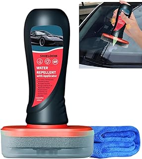 Water Repellent Fluid with Felt Scrubbing Applicator, Hydrophobic Coating for Glass Shower & Rain Repellent for Car Windshield, Paint, and Bathroom Glass Door, Mirror -100ml/3.4oz