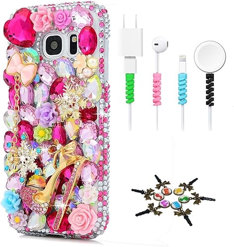 Miniatura 7 de STENES Sparkle - Carcasa para Samsung Galaxy S21 Ultra (4 unidades), diseño de flores de mariposa y mariposas, color rosa