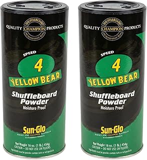 Twin Pack of Sun-Glo #4 Speed Yellow Bear Shuffleboard Powder Wax