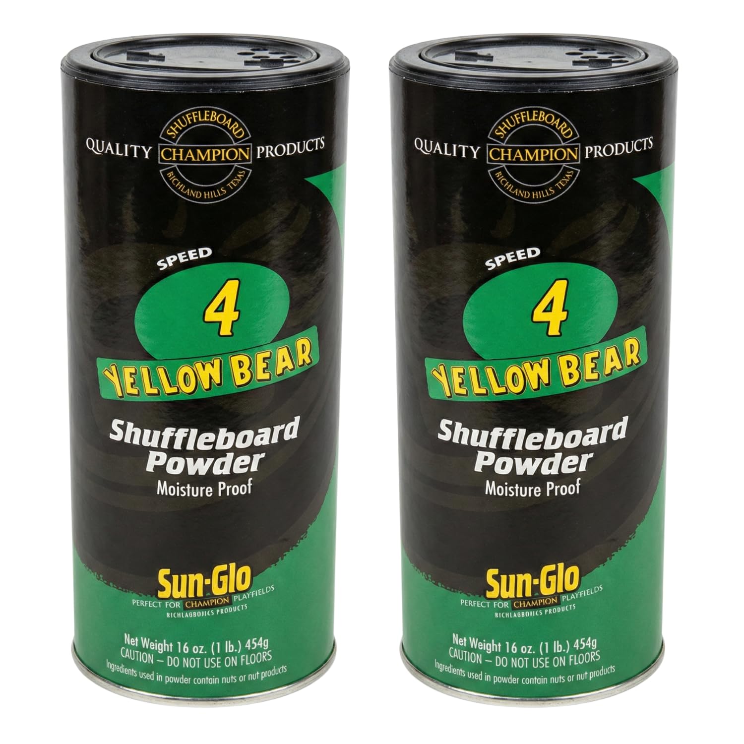 Sun-GLO Shuffleboard Wax 16 oz Yellow #4 Speed with Broom Bundle